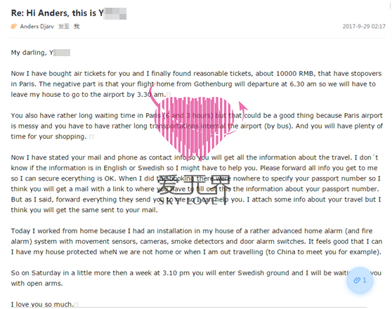 翻译信件,跨国恋爱,瑞典签证所需材料,国外旅游恋爱,如何预定机票